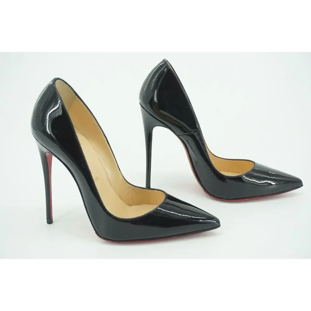 Christian Louboutin So Kate Black Patent Pointy High Heel Pumps SZ 35 $675